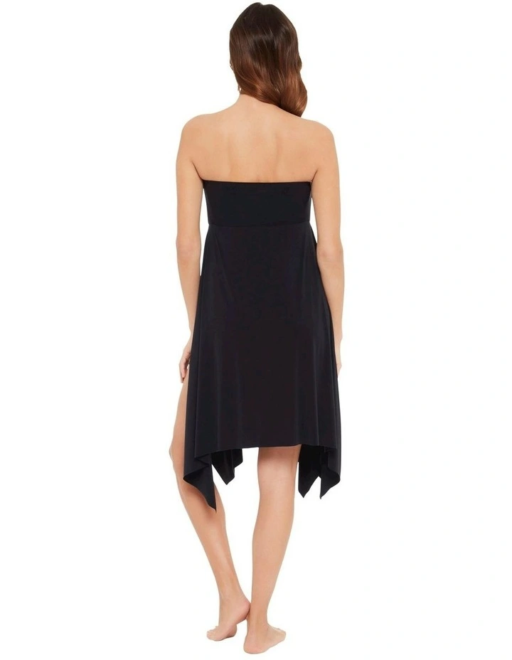 2-in-1 Handkerchief Beach Dress and Skirt Cover Up in Black