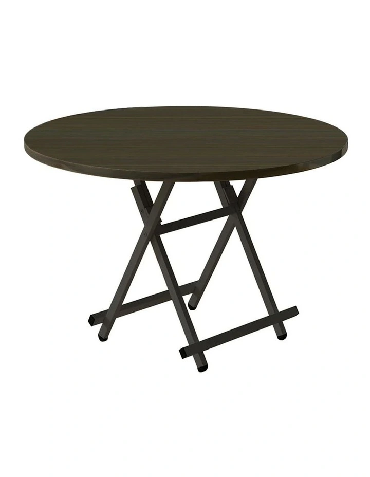 Round Portable Dining Table in Black