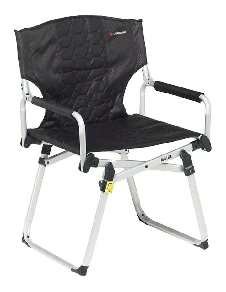 90cm Aluminium Folding Directors Chair in Black