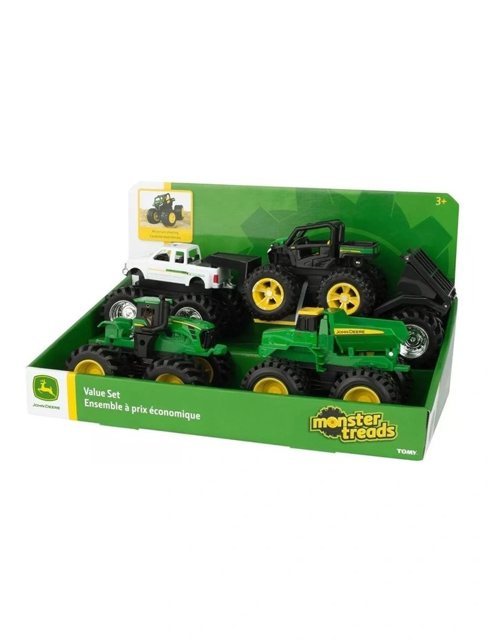 Monster Tread Tractor/Dump/Pickup/Gator Truck/Trailer Set 5piece 15cm 3years