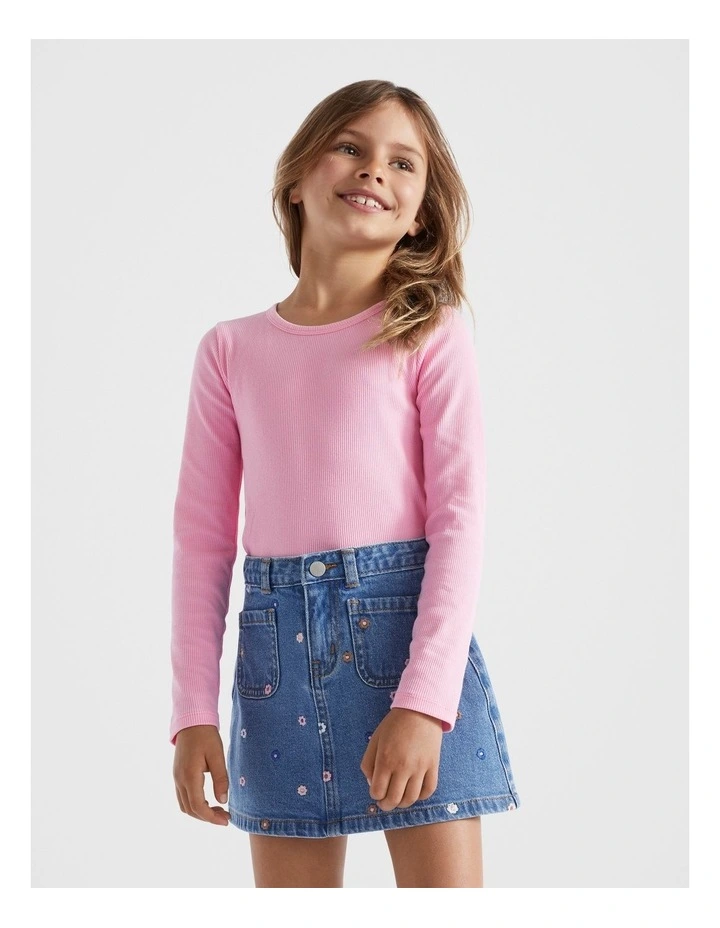 Core Rib Tee in Candy Pink