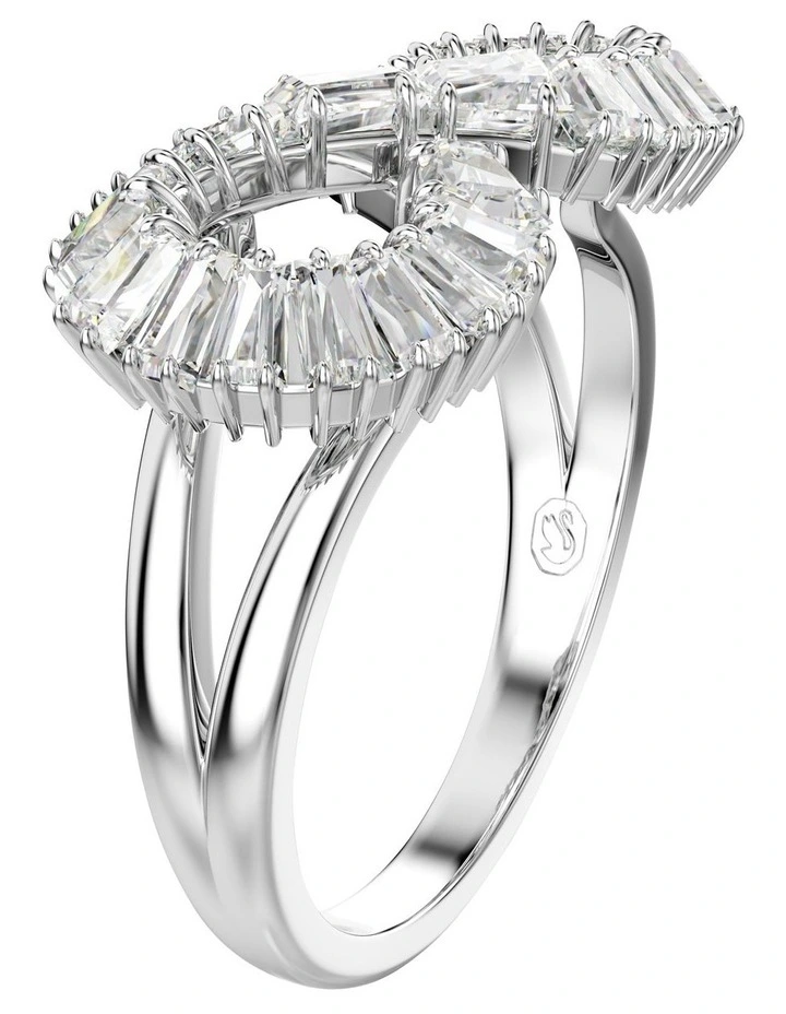 Hyperbola Infinity Rhodium Plated Cocktail Ring in White