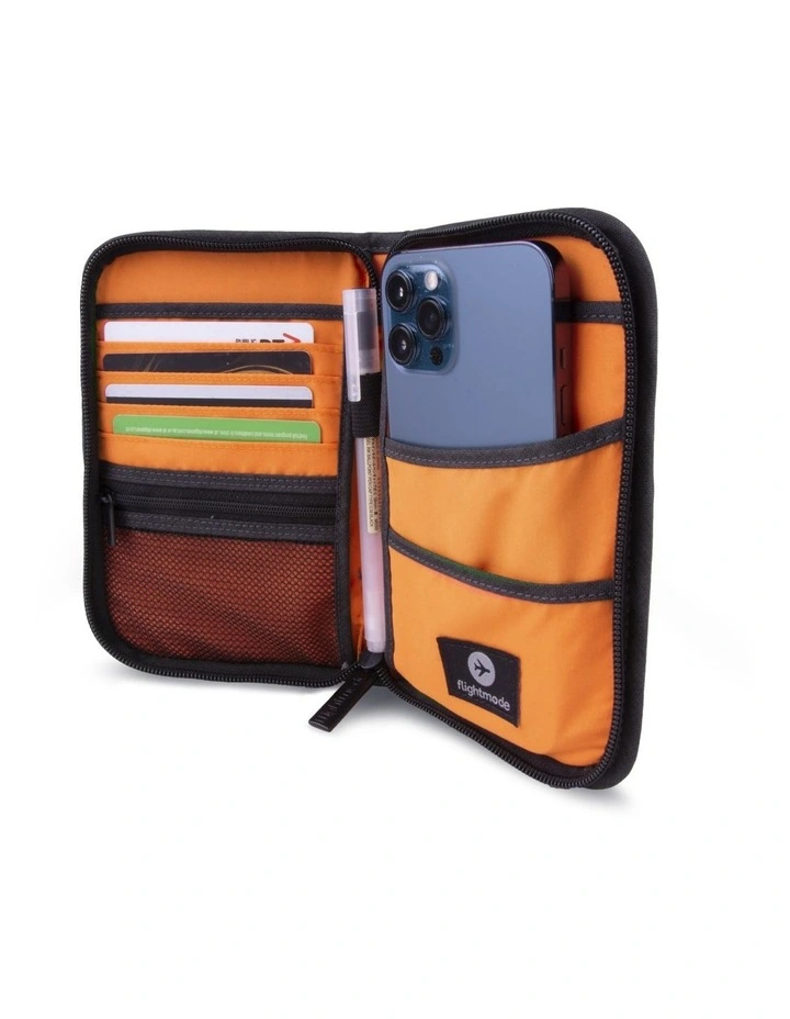 RFID Travel Wallet In Charcoal
