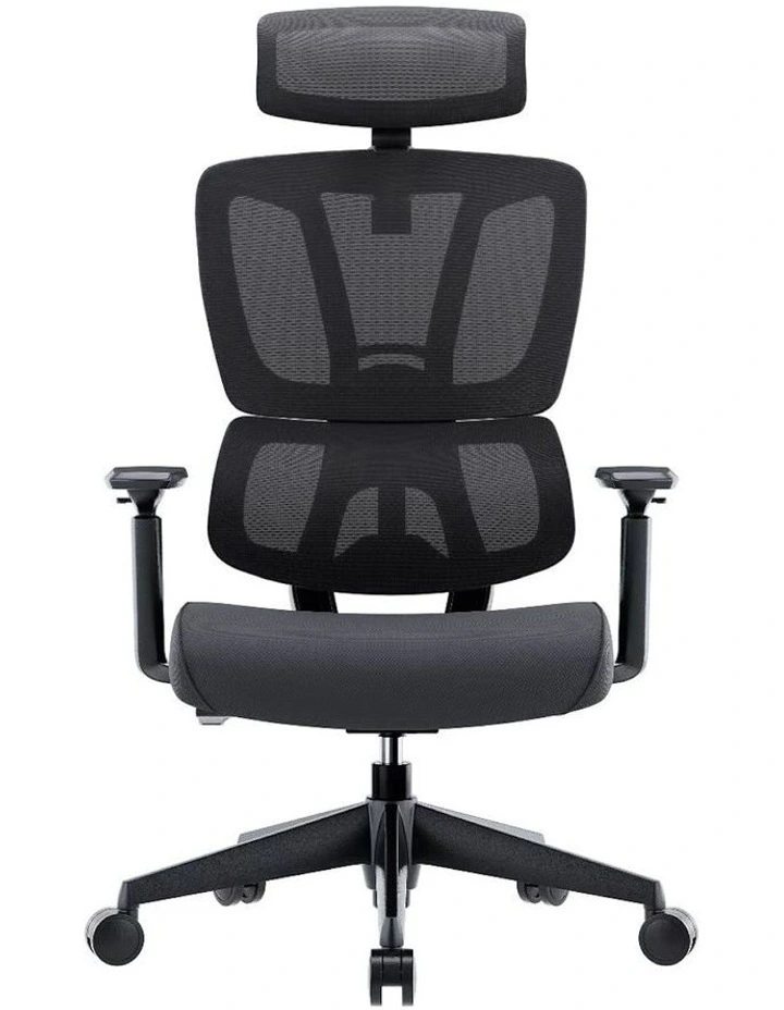 Meacca Ergonomic Mesh Back and Fabric Seat Manager Chair in Black