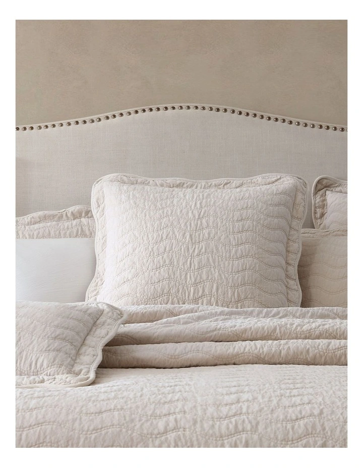 Indiana European Sham Pillowcase in Stone