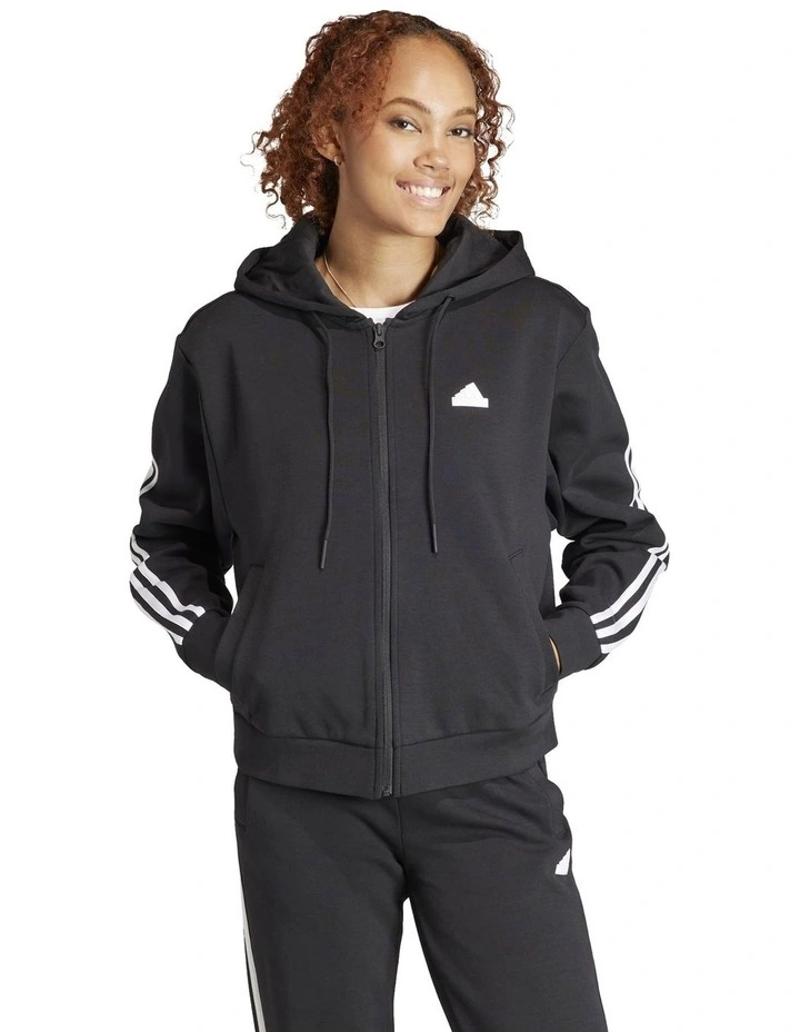 Future Icons 3-Stripes Full Zip Hoodie in Black