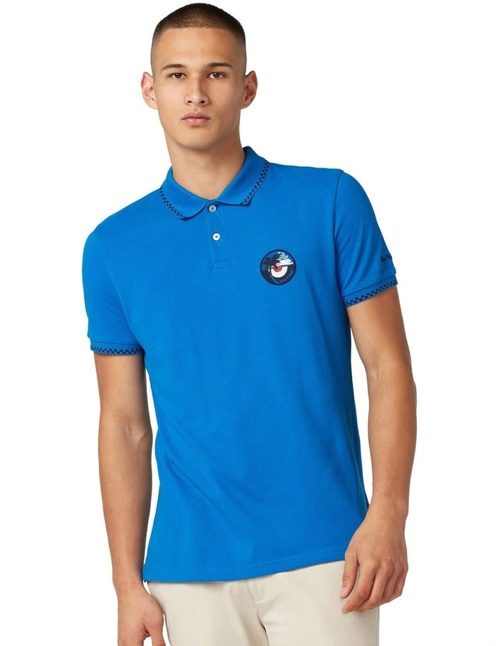 Palm Tree Polo in Blue