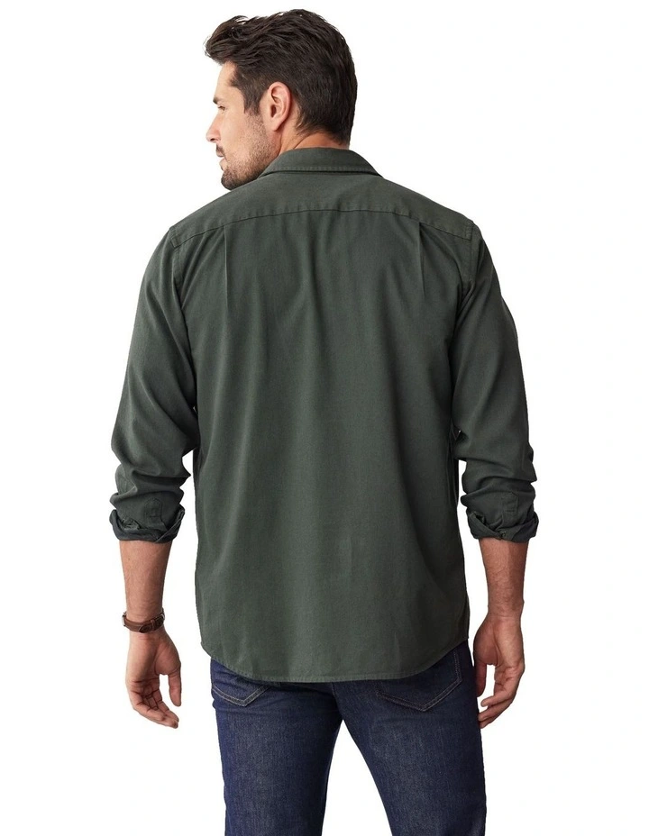 Casual Bedford Long Sleeve Shirt in Forest