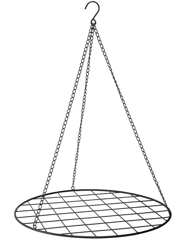 Round Hanging Garden Planter Display in Black