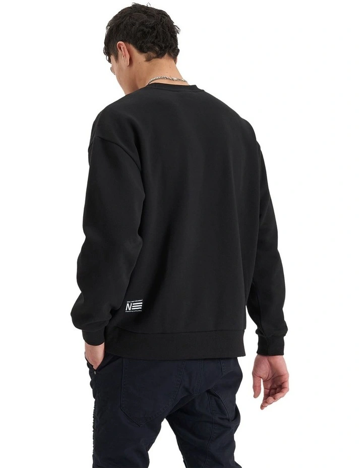 Tracery Heavy Relaxed Sweater in Black