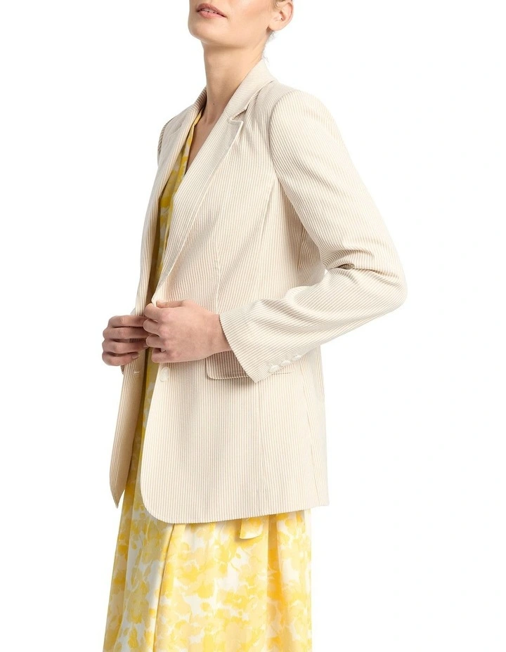 Lila Stripe Blazer in Beige