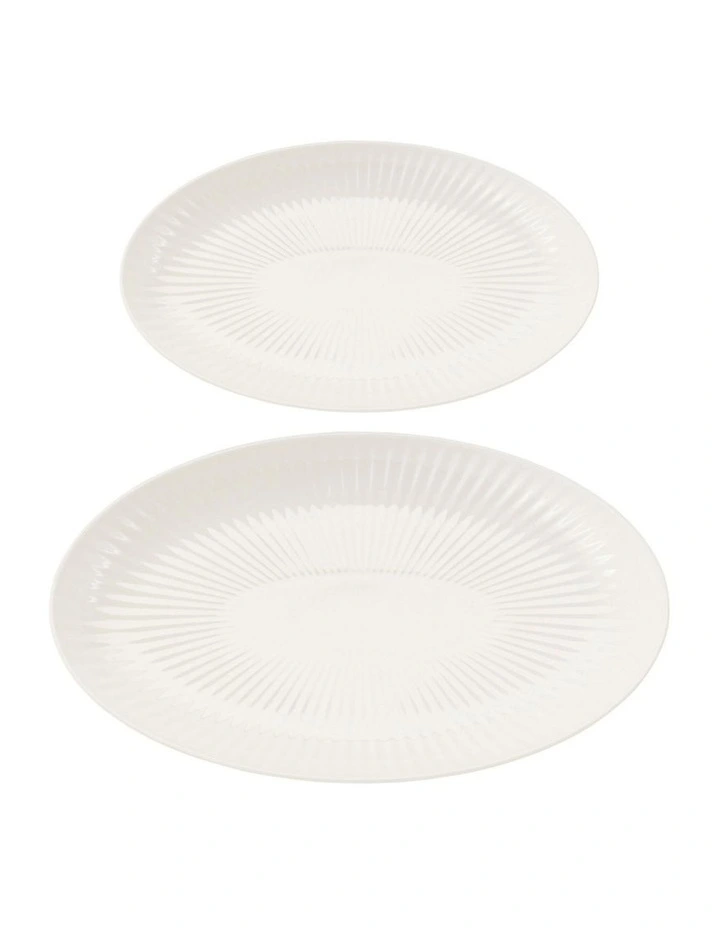 Radiance Serving Platter Set of 2 Gift Boxed in White