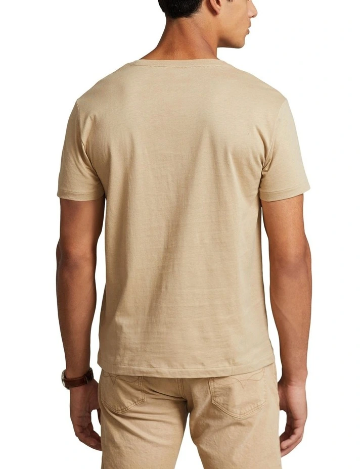 Custom Slim Fit Jersey Crewneck T-shirt in Beige