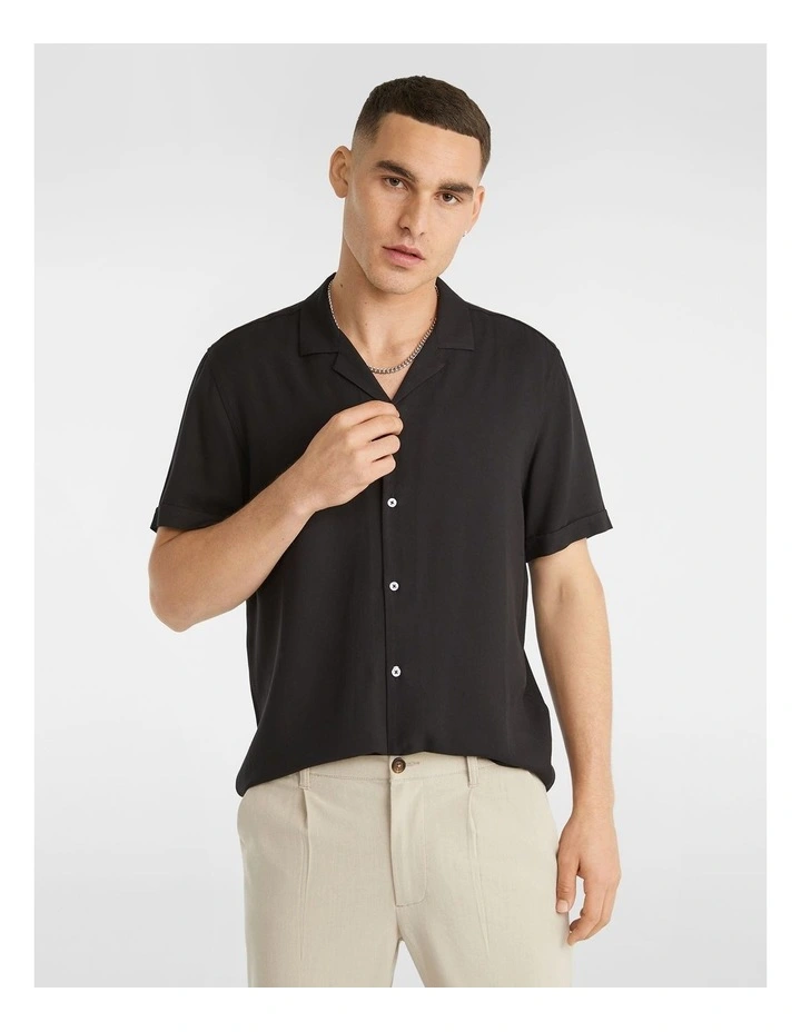 Ezekiel Viscose Shirt in Black