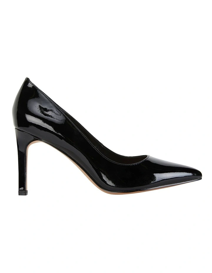 Octavia Heeled Shoes in Black Patent Leather