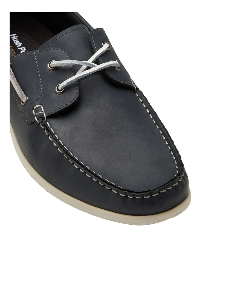 Flood Boat Leather Shoes in Navy Wild