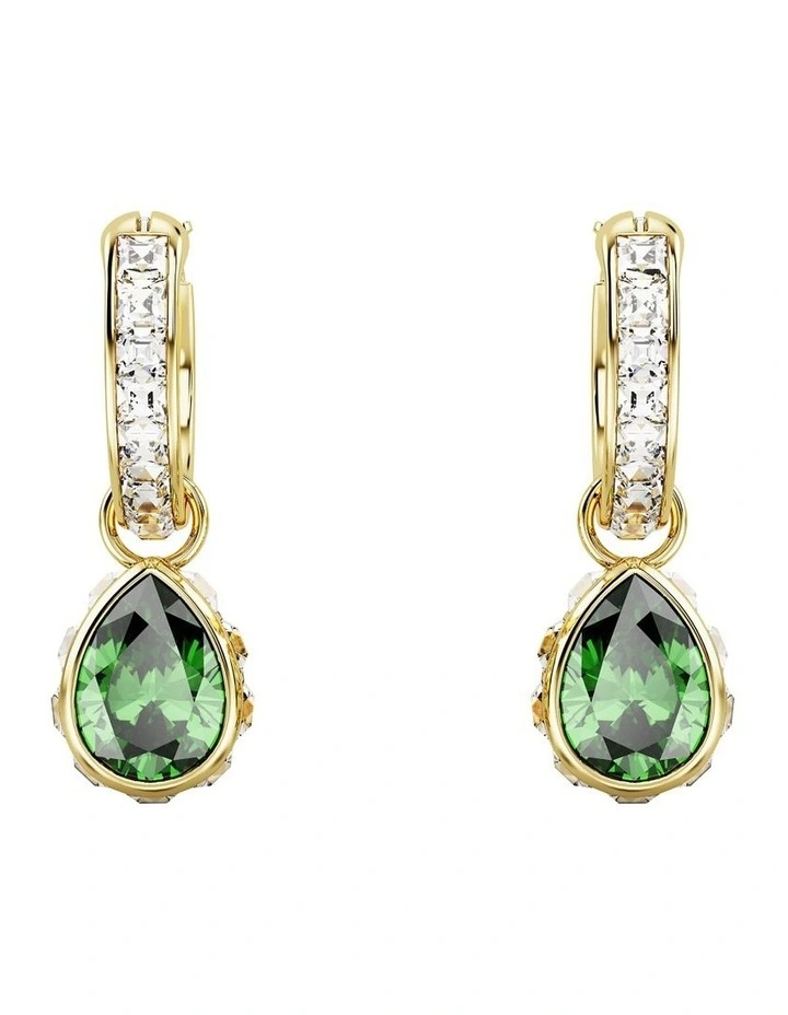 Stilla Drop Earrings Pear Cut Gold-Tone Plated in Green