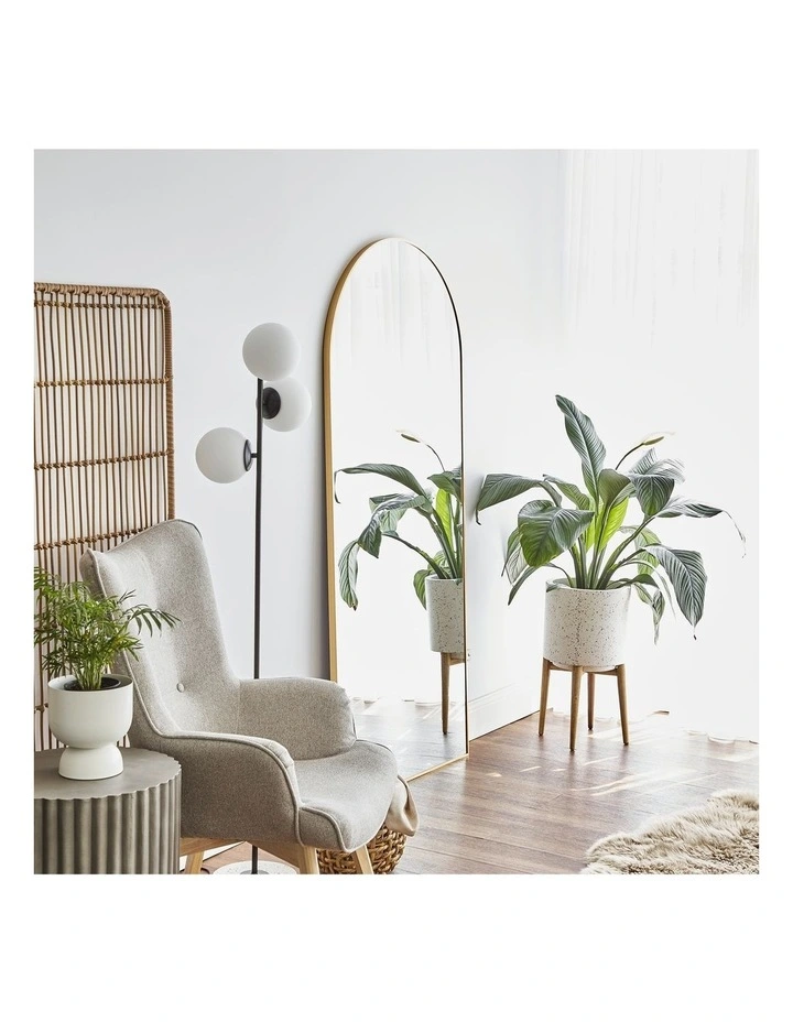 Standing Arched Mirror 180cm in Gold