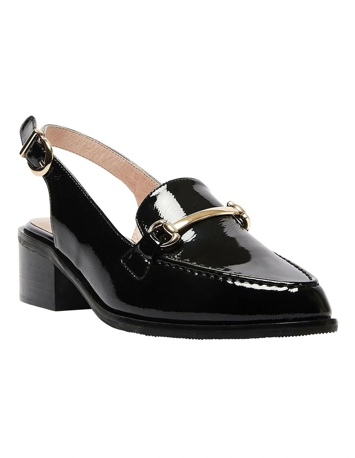 Elsa Heeled Shoes in Black Patent