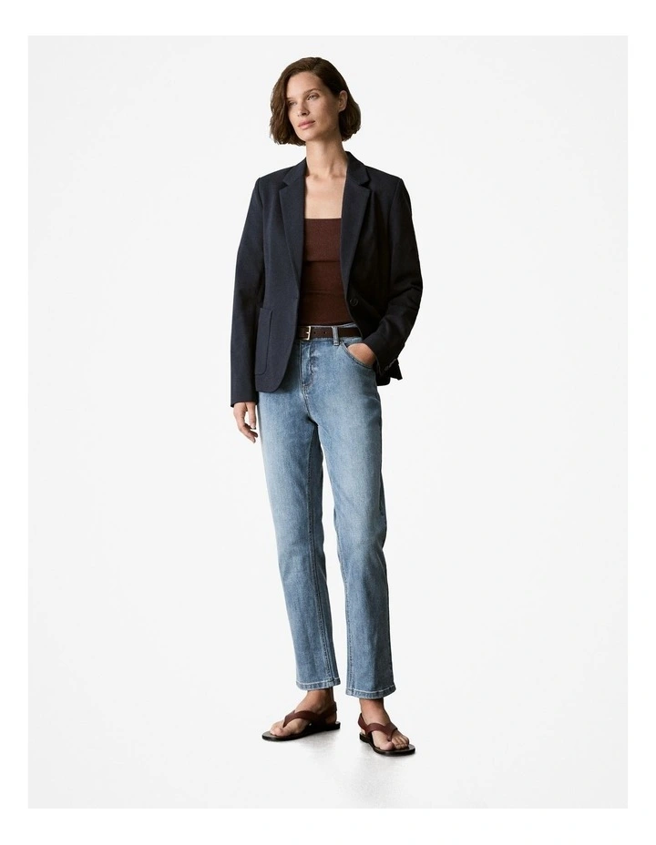 Australian Cotton Blend Boyfriend Jeans in Vintage Wash Denim