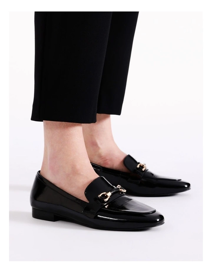 Emmitt Flat Shoes in Black Patent