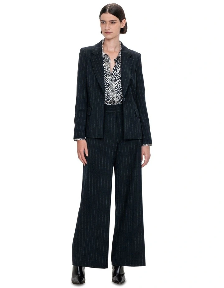 Subtle Stripe Twill Blazer in Ink