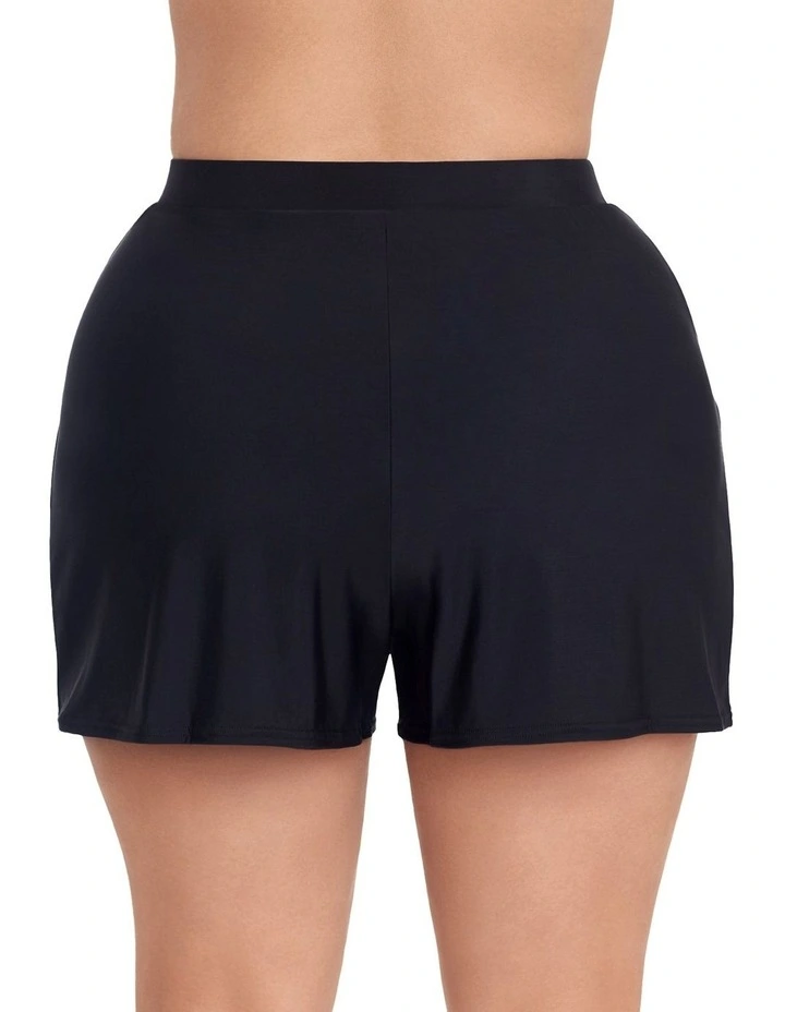 High Waist Swim Shorts Plus in Black