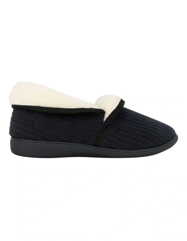 Catherine Velour Slipper in Charcoal
