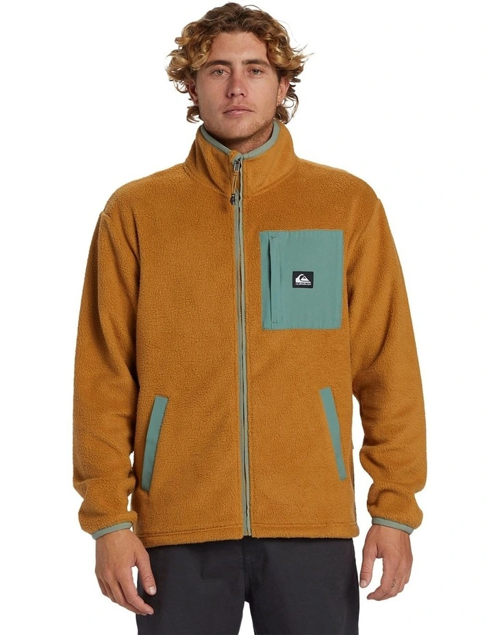 Clean Coast Zip-Up Sweatshirt in Bone Brown