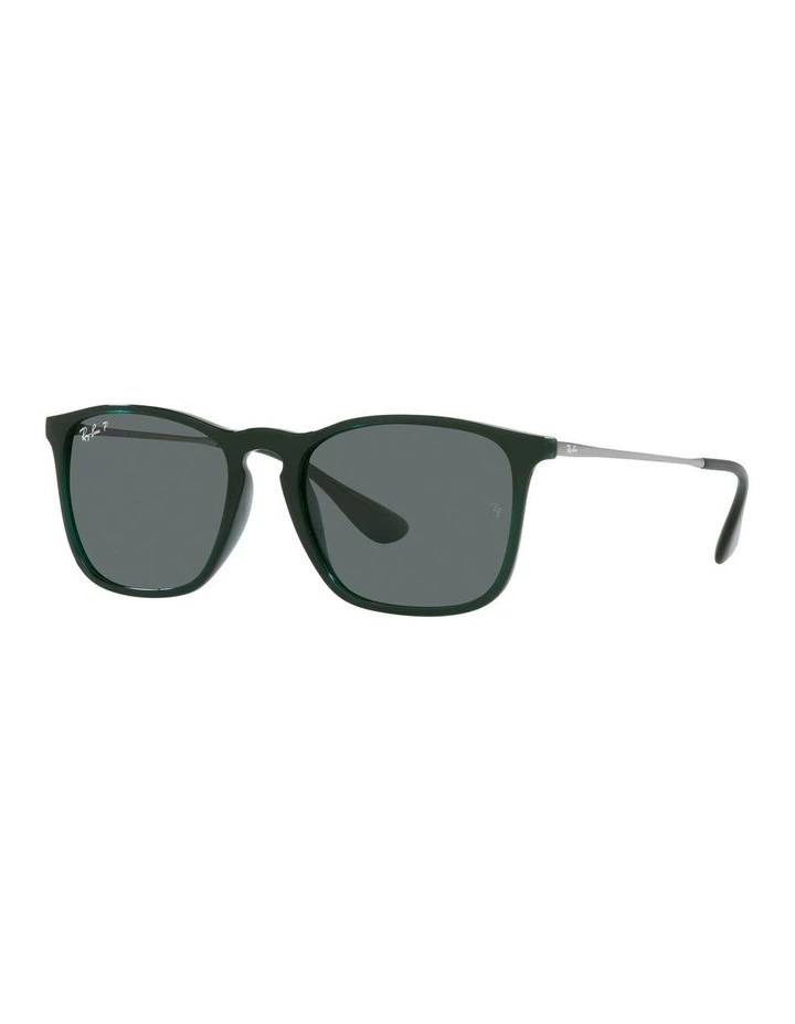 Chris Polarised Sunglasses in Transparent Green