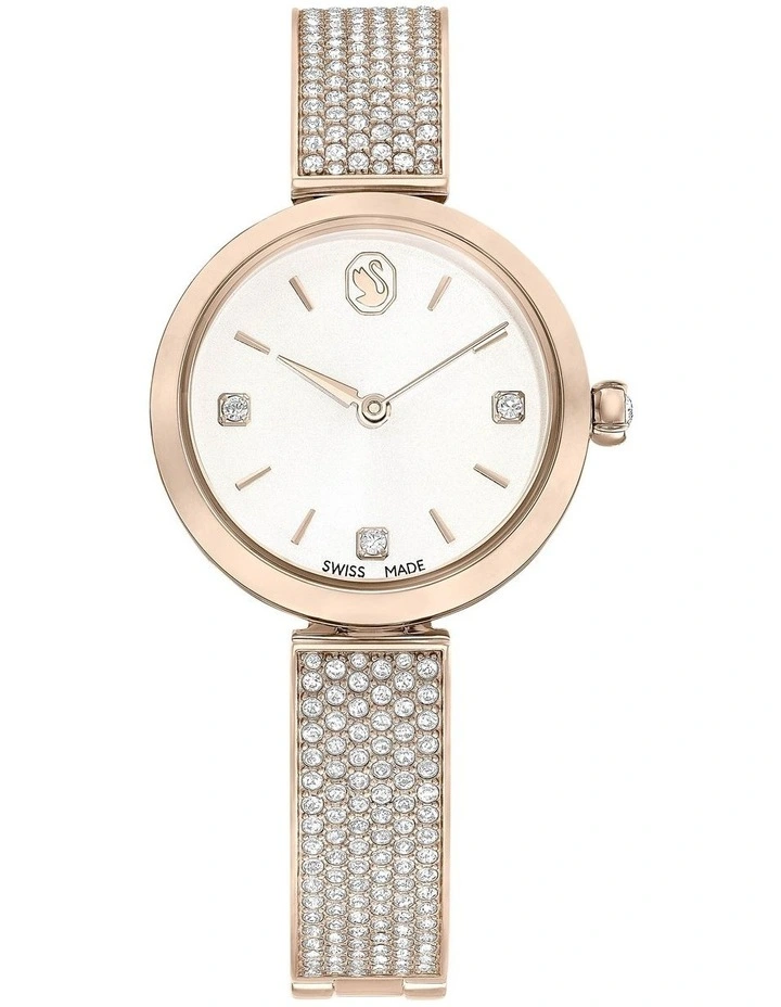 Illumina Swiss Made Metal Bracelet Watch in White