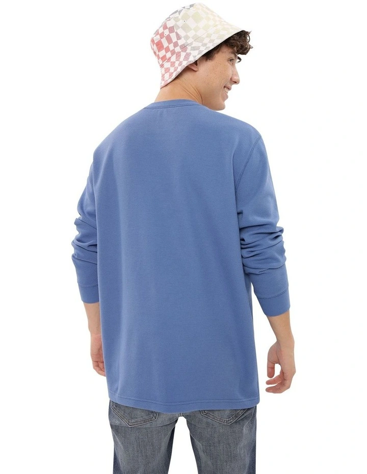 Long-Sleeve Thermal T-Shirt in Blue Vibe