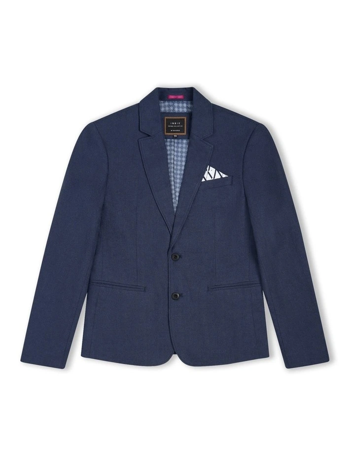 The Palermo Herringbone Blazer (8-14 years) in Dark Navy