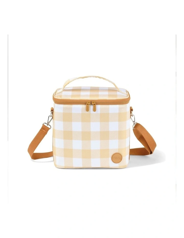 Midi Insulated Lunch Bag in Beige Gingham