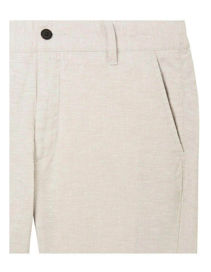 Youth Fit Linen Blend Shorts in Ecru