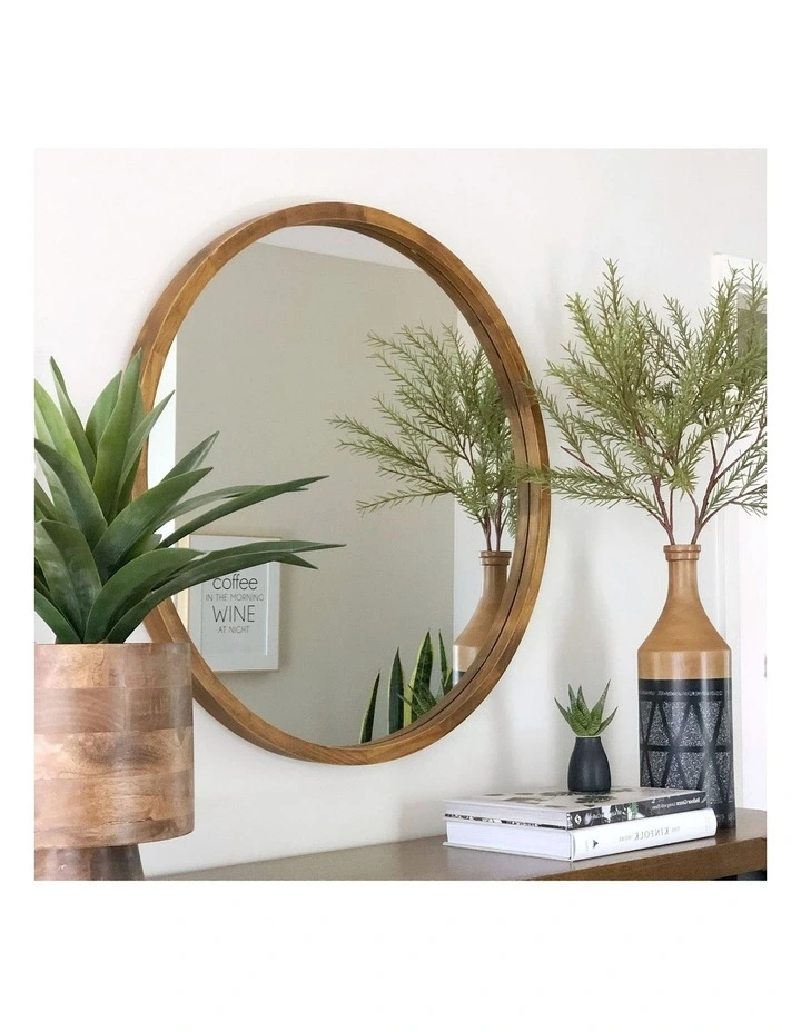 Tina 80cm Dark Solid Wood Mirror