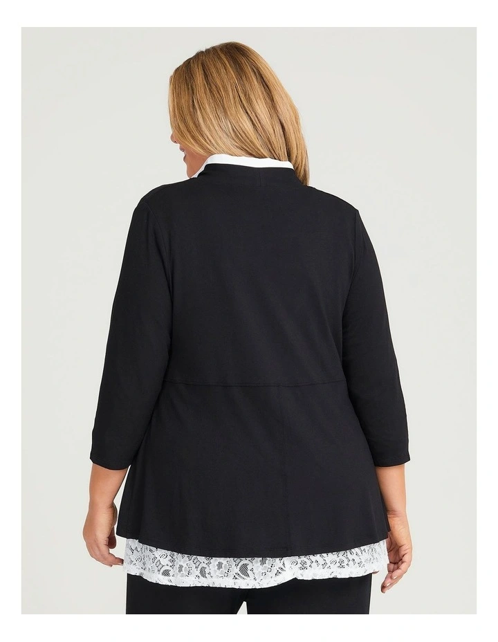 Natural Amira Cardigan in Black