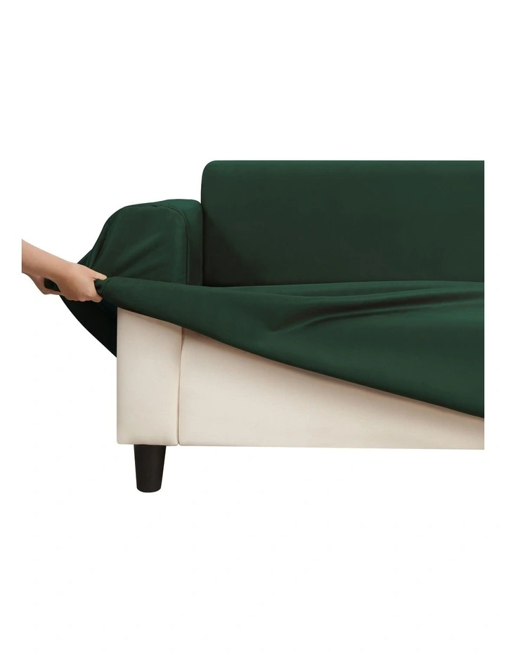 Premium Faux Suede Couch Sofa Cover 2 Seater in Eden Green