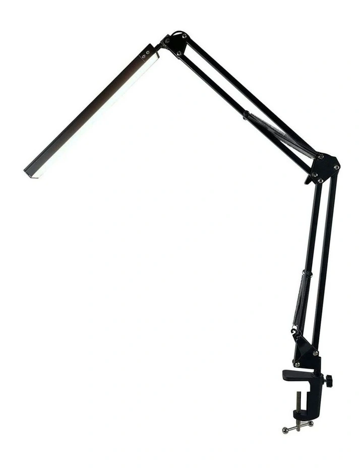 Adjustable Swing Arm Desk Reading Lamp with Clamp USB Powered in Black