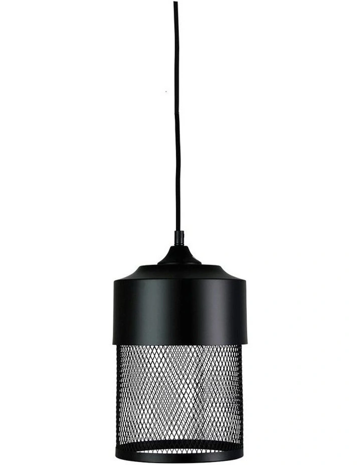 Chester 18cm Single Mesh Pendant Light Black