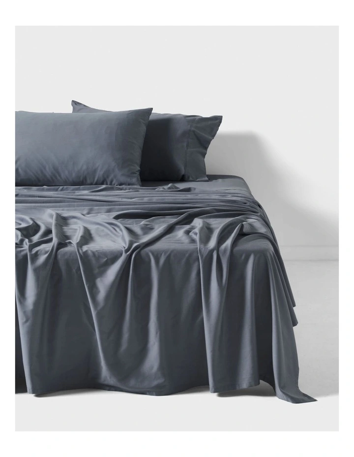 Nara Bamboo Cotton 400TC Sheet Set in Bluestone