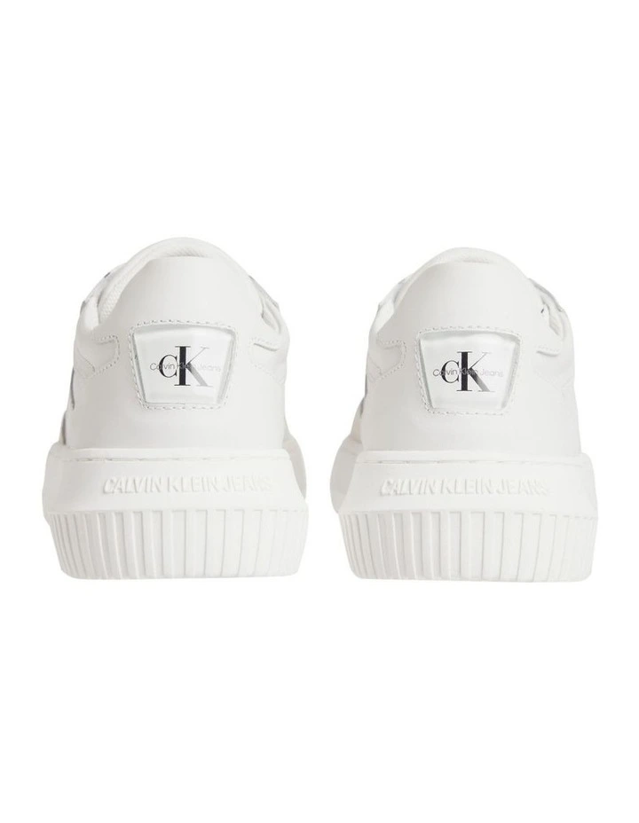 Chunky Leather Cupsole Sneaker in Bright White