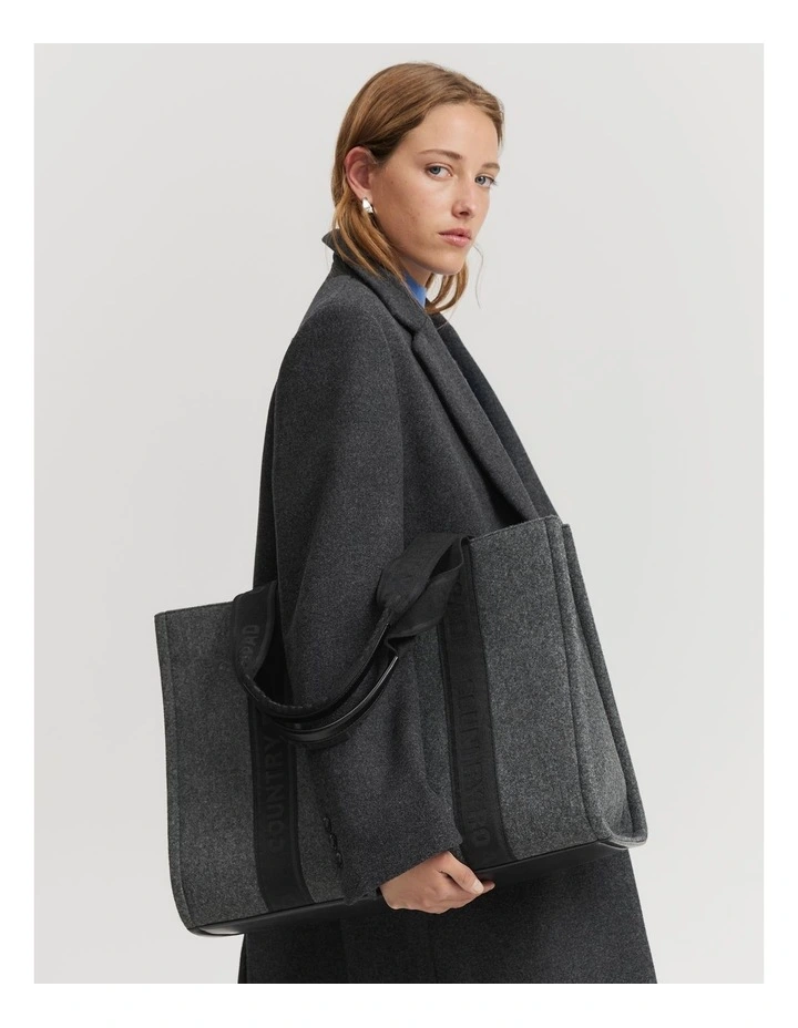 Fabric Branded Tote Bag in Black