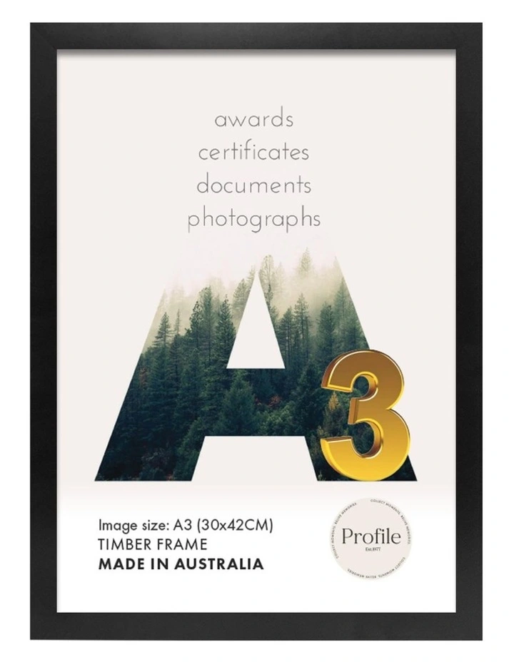 Australia Made Certificate Photo Frame A3 (6 Pack) in Black