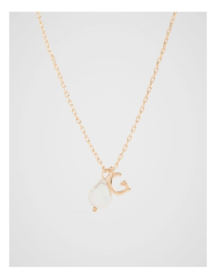 Pearl Alphabet Necklace G in Gold