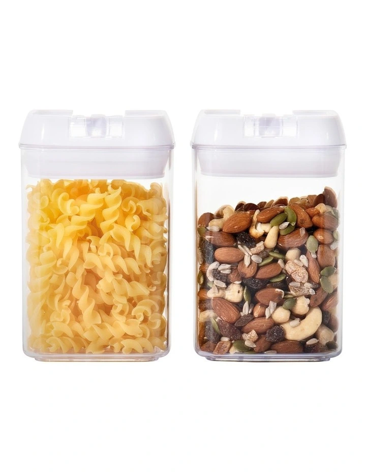 Airtight Food Canister 800ml Set of 2 in White
