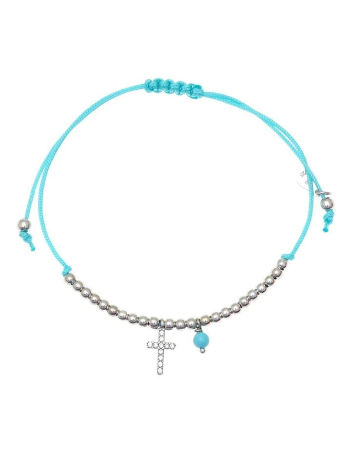 Gregio Tiny Shiny Cross With Evil Eye Gold Necklace