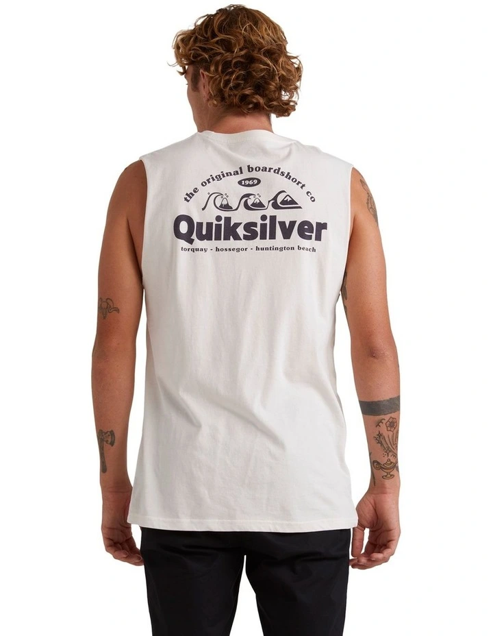 Triple Up Sleeveless Muscle T-shirt in Gardenia