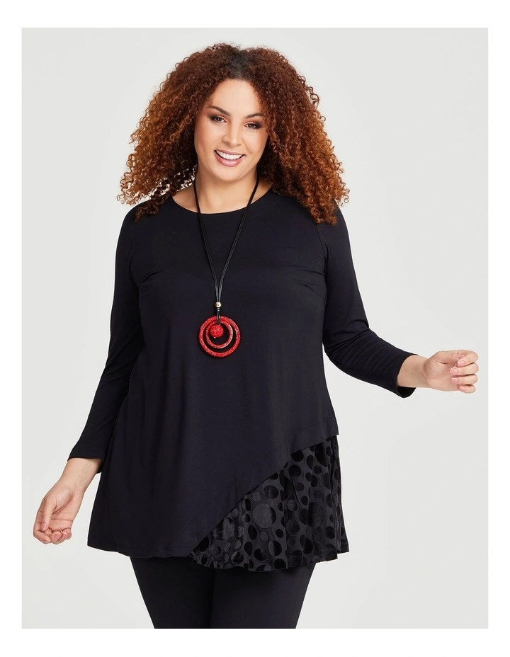Bamboo Kayla Panelled Top in Black