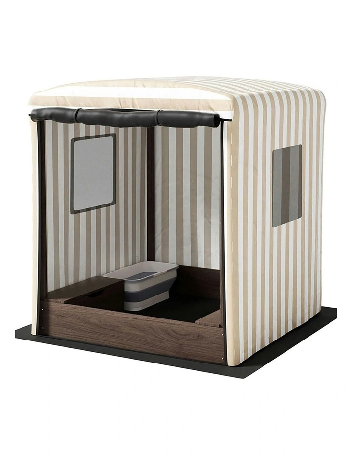 Wooden Canopy Sand Pit 120cm in Brown